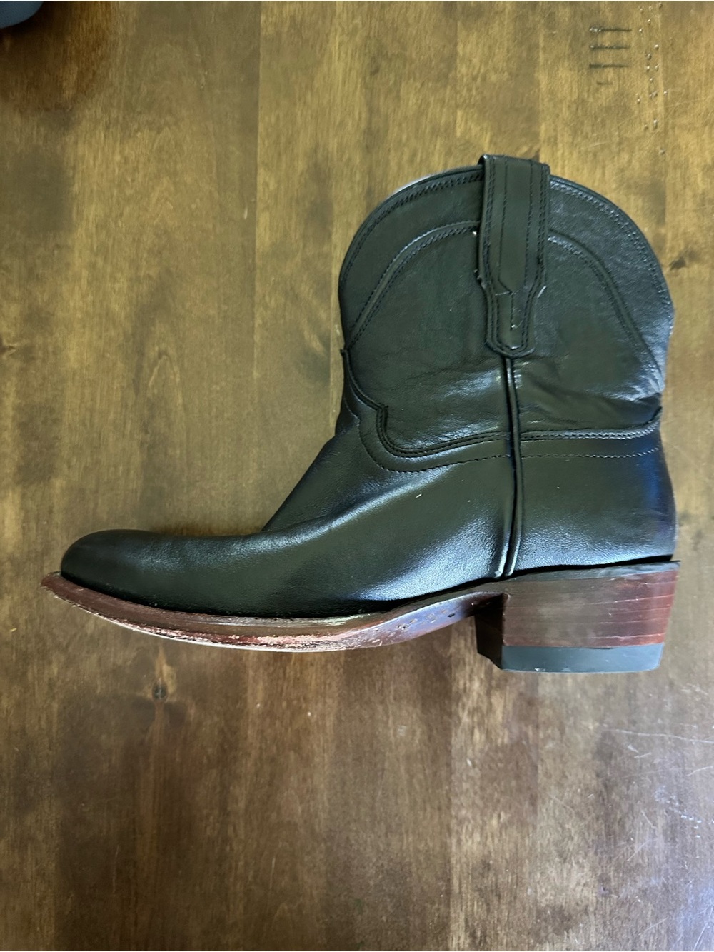Tecovas 6.5 Womens black short cowboy boot booties western farmhouse - Picture 2 of 14